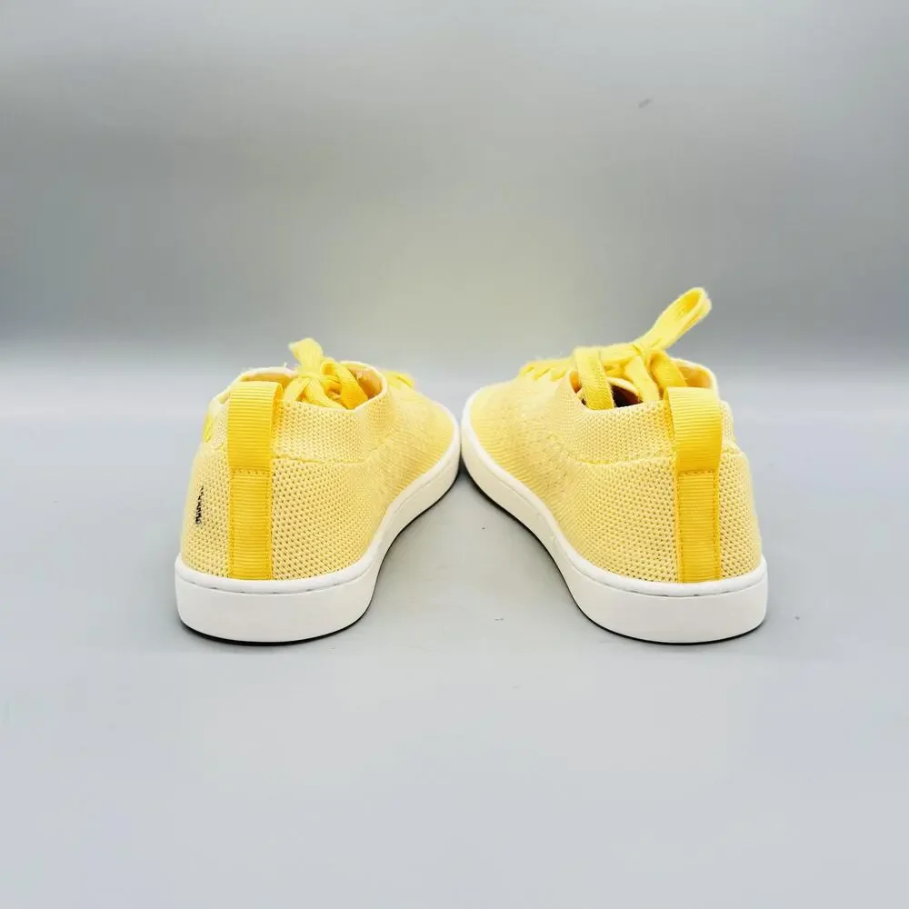 SUAVS Shoes Womens 7 Yellow Knit Lace Up Walking Sneakers Lightweight Comfort